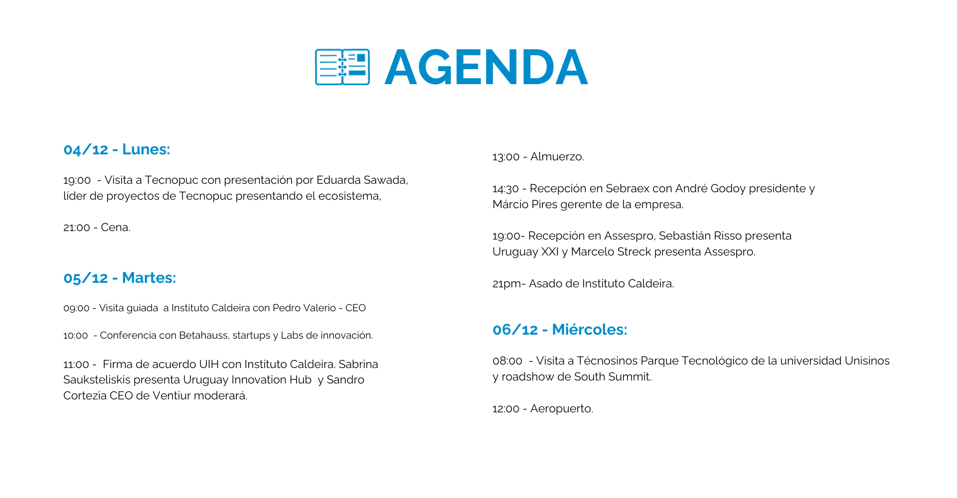 Agenda Visita Comercial Paraguay